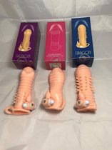 Love More Vibrerende Penisverlenger - 3 Penisverlengers - Flesh - Penis sleeve