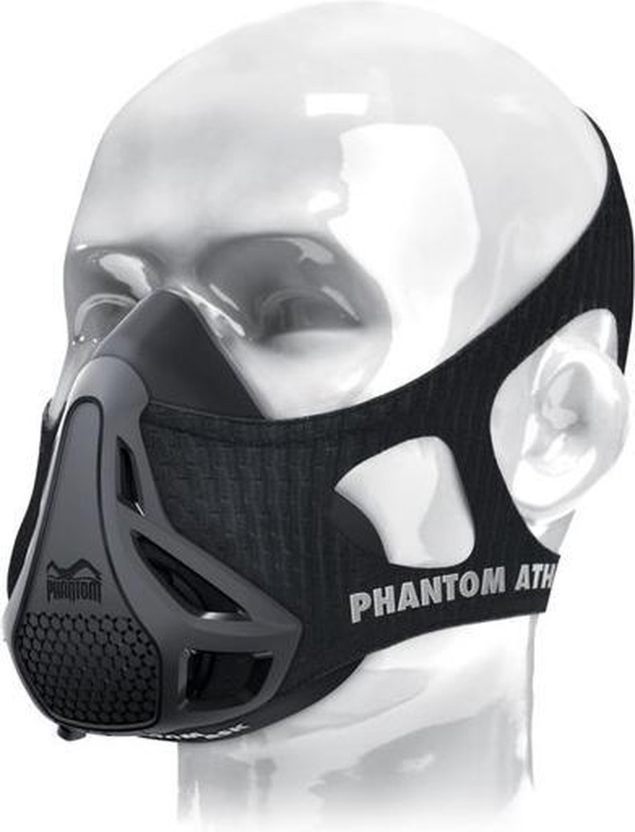 Apt mug inrichting Phantom Training Mask Black - Sport masker - Masker om te trainen - MAAT  MEDIUM | bol.com