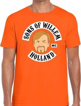 Sons of Willem t-shirt / shirt oranje heren - Koningsdag kleding S