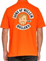 Koningsdag poloshirt / polo t-shirt Sons Of Willem Holland MC oranje heren - Koningsdag kleding/ shirts S