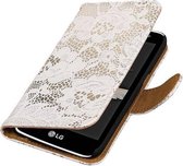 Mobieletelefoonhoesje.nl - LG K4 Hoesje Bloem Bookstyle Wit