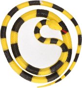 Halloween - Speelgoed slangen grote Python zwart/geel 137 cm - Rubberen/plastic speelgoed slang