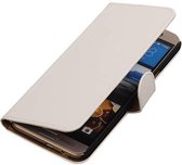 Bookstyle Wallet Case Hoesjes voor HTC One M9 Plus Wit