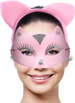 Tiara set Roze Kat met masker