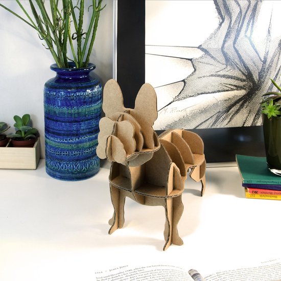Milimetrado - Mini Franse Bulldog van Karton - Decoratief opbergrek