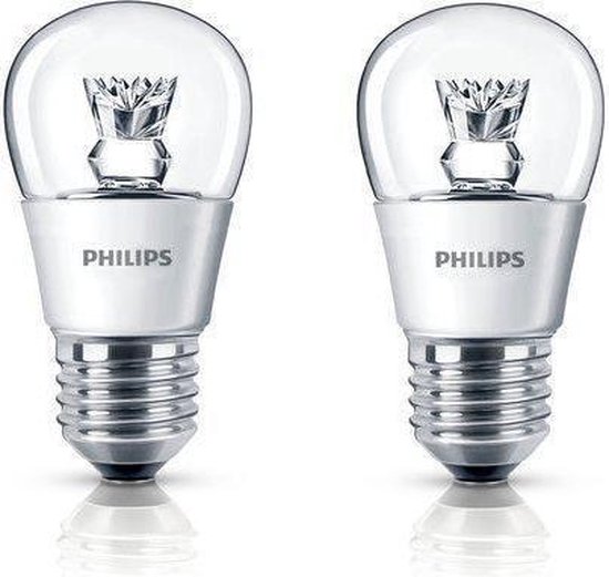 Overlappen Fonkeling compromis Philips LED Lamp - Kogel - Helder - 4W = 25W - E27 Fitting - 2 stuks |  bol.com