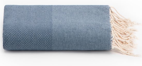Lantara Plaid of Grand foulard Katoen - Denim Blauw - 190x300cm | bol.com