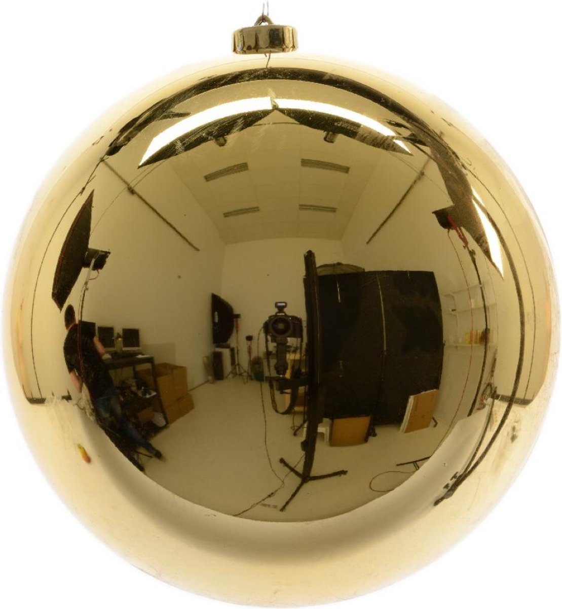 Decoris Kerstbal polystyreen Ø 14 cm - Licht goud