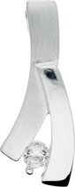 Classics&More hanger - zilver - zirkonia - mat glanzend - 21 x 8 mm