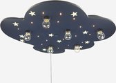 Niermann Plafondlamp wolk XXL met fluoriserende sterren - Plafondlamp - 6 lichts - Blauw, Geel