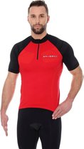 Brubeck Wielren Kleding Wielershirt - Naadloos Fietsshirt Unisex Model – Rood/Zwart - XL