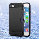 iPhone 7 / 8 zwart back case gel brushed metaal hoesje