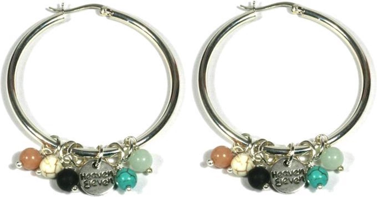 Heaven Eleven - oorbel - 925 zilver - color kralen