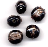 30 pièces de perles de bijoux faites à la main - rondes - noir transparent