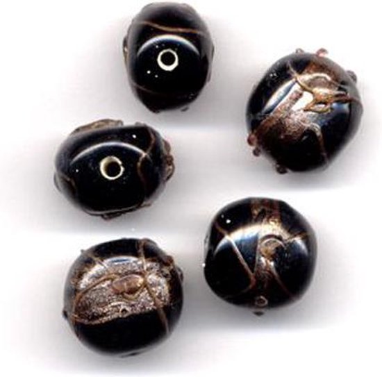 30 Stuks Hand-made Jewelry Beads - Rond - Opaque Zwart
