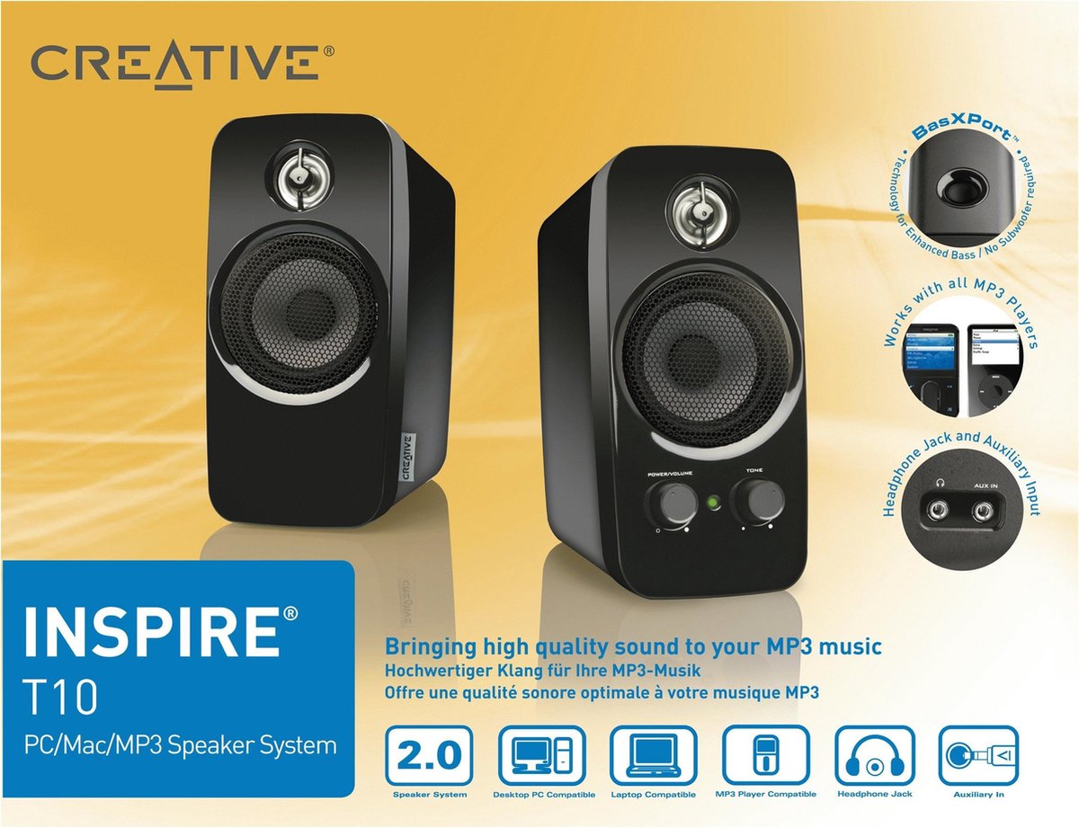 Creative Labs Inspire T10 - 2.0 Speakers | bol.com