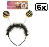 6x Bijen diadeem + pailletten + marabou