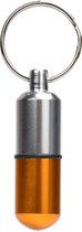 Zilver / Goudkleurige waterdichte aluminium sleutelhanger voor medicatie / pillenkoker