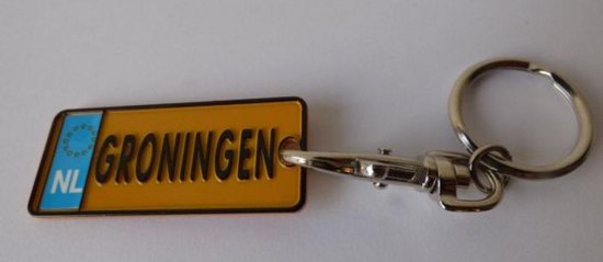 Sac en métal / porte-clés de Groningen sous forme de plaque d'immatriculation - NBH®