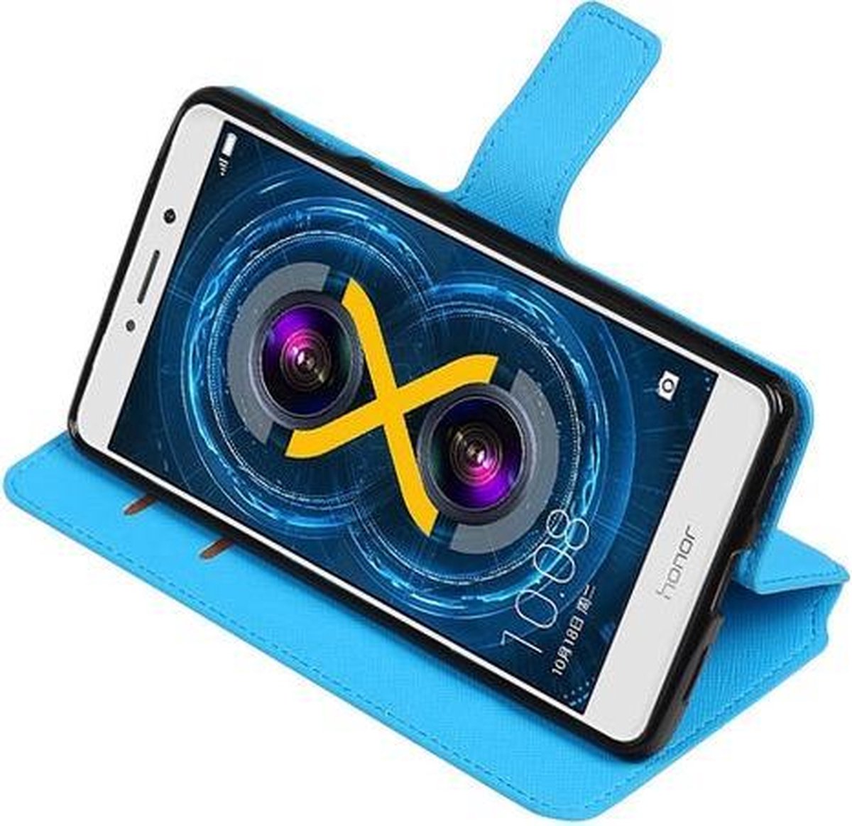 Blauw Huawei Honor 6x 2016 TPU wallet case booktype hoesje HM Book