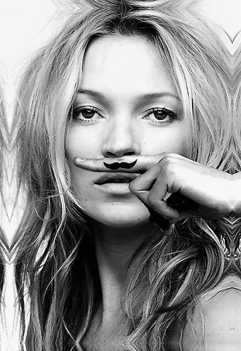 Andders Kate Moss poster - Zwart wit canvas - 70x100 cm | bol