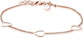 ZINZI zilveren armband rosé verguld hart 17-20cm ZIA1188R