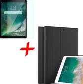 Hoes + Screenprotector geschikt voor iPad Air 10.5 (2019) / Pro 10.5 (2017) - Book Case Luxe Lederen - Mat Zwart