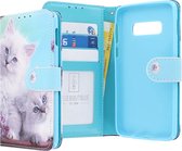 Samsung Galaxy S10e Bookcase hoesje - CaseBoutique - Boeddha Lichtblauw - Kunstleer