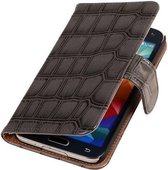 Croco Grijs Samsung Galaxy S5 Mini Book/Wallet Case