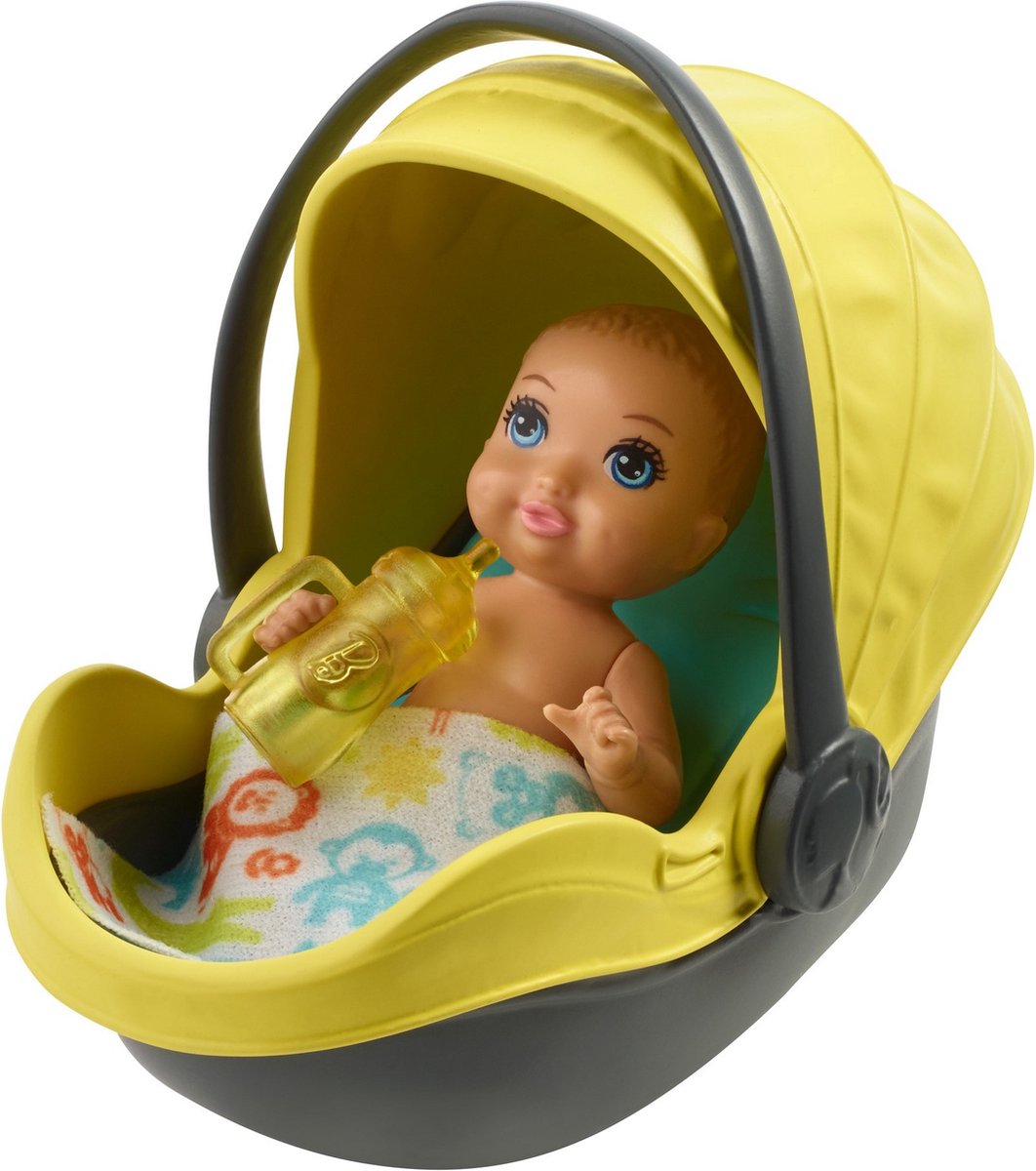 Barbie Skipper Babysitter Speelset - Gele Kinderwagen met Baby | bol
