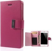 Goospery Luxe PU Leren Wallet iPhone 6(s) plus - Donker Roze