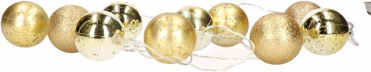 Kerstversiering gouden slinger met LED verlichting bol.com