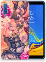 Geschikt voor Samsung Galaxy A7 (2018) TPU Siliconen Hoesje Design Bosje Bloemen