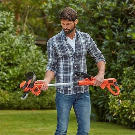 Black Decker Elektrische grastrimmer-/kantensnijder, 550 W, 30 cm maaibreedte, E-Drive, AFS automatische draadverlenging, zonder gereedschap overschakelen van trimmen naar randsnijden