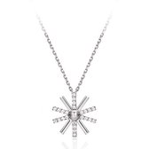 Halsketting - Hanger - Zon met Zirkonia - Zilver Plated