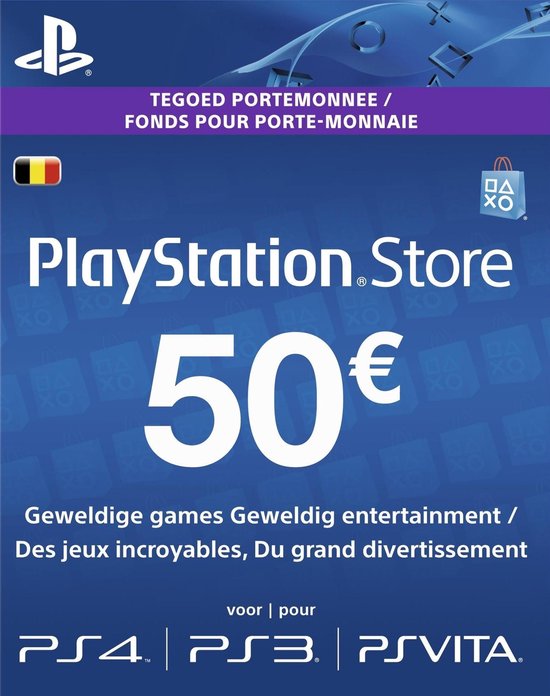 Belgisch Sony PlayStation Network PSN Giftcard Kaart 50 Euro België - PS4 +  PS3 + PS Vita | bol.com