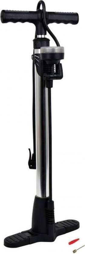 Luxe fietspomp met dubbel ventiel inclusief manometer - max 11 bar | bol