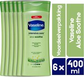 Vaseline Aloe Soothe (Aloe Vera) Bodylotion | 6 x 400 ml voordeelverpakking | Frisse bodylotion