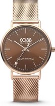 CO88 Collection Watches 8CW 10011 Horloge - Mesh Band - Ø 36 mm - Rosékleurig