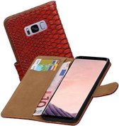 Snake Bookstyle Wallet Case Hoesjes - Geschikt voor Samsung Galaxy S8 Rood