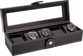 LA ROYALE CLASSICO 5 BLG Horlogebox - Zwart- Geschikt voor 5 horloges