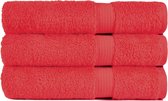 Handdoek 50x100 cm Luxor Uni Topkwaliteit Coral Red col 265 - 4 stuks