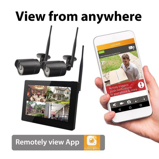 AntDau71 - Set of 2 IP surveillance cameras, Wi-Fi, HD, 720p, motorized, infrared, with Yoosee app, theft protection and burglary protection