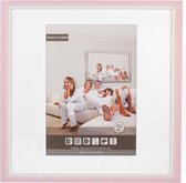 3D Houten Wissellijst - Fotolijst - 30x30 cm - Helder Glas - Roze / Wit met Spacer