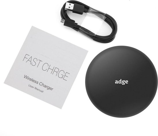 Adge Draadloze Qi Snellader - Oplader - Wireless Charger Smartphones -  Mobiele... | bol.com