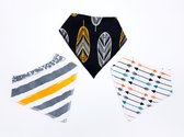 MijnNami Bandana Slabbetjes – Pijlen – Biologisch Katoen - Kwijlslab Set