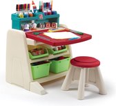 Step2 Flip & Doodle Easel Bureau met stoel voor kinderen - 2-in-1 kinderbureau en schildersezel van plastic / kunststof - Knutseltafel met opbergruimte