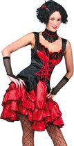 Verkleedpak saloon girl jurk rood vrouw  French Can Can Rosalie 36-38