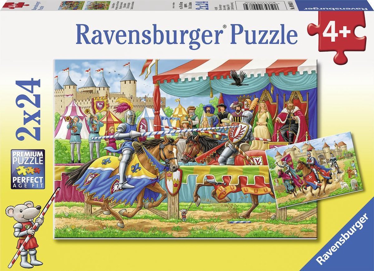 nikkel beu Onbekwaamheid Ravensburger puzzel Bij de Ridders - 2x24 stukjes - kinderpuzzel | bol.com