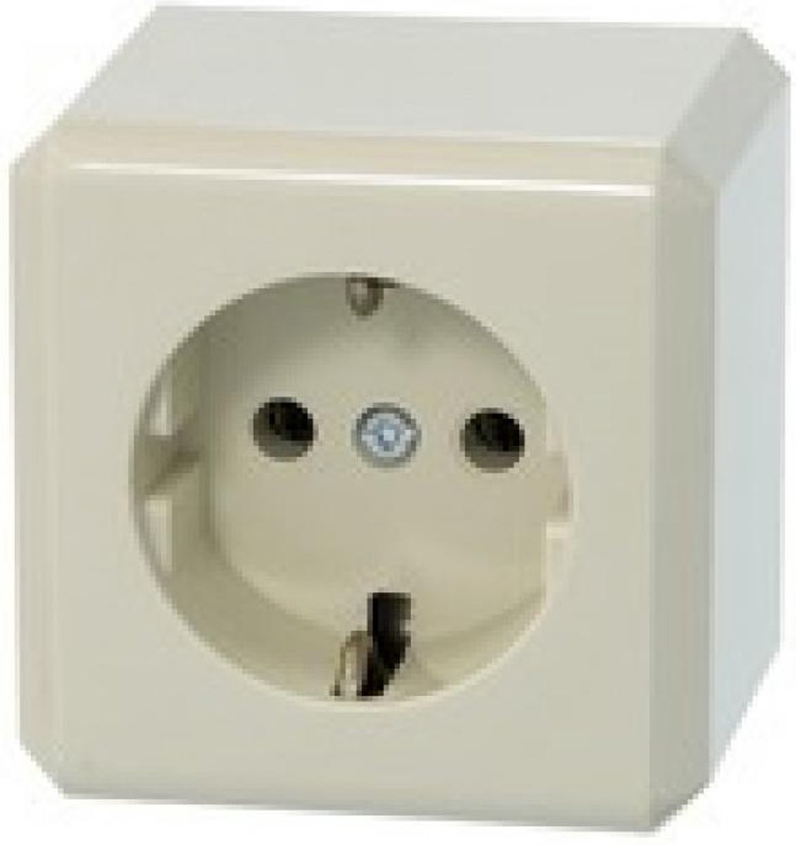 MERTEN type 1073774 enkel stopcontact met randaarde opbouw | crème